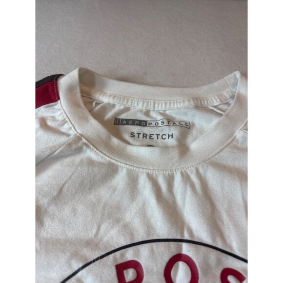 Aeropostale Stretch Graphic T-Shirt White & Red With Logo Print medium size - Picture 4 of 11